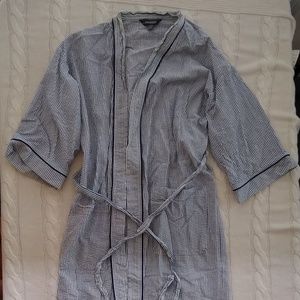 Classic vintage navy Seersucker Robe